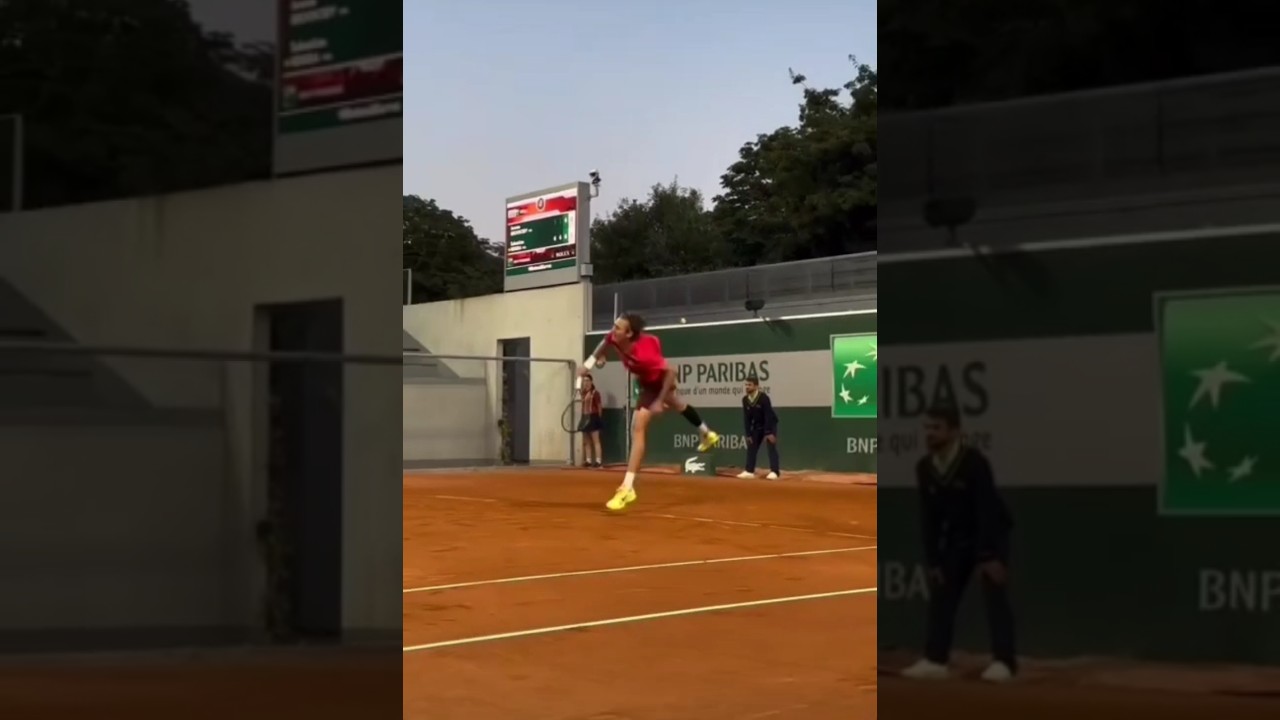 Sebastian Korda court level Roland Garros 2025 #courtleveltennis #korda