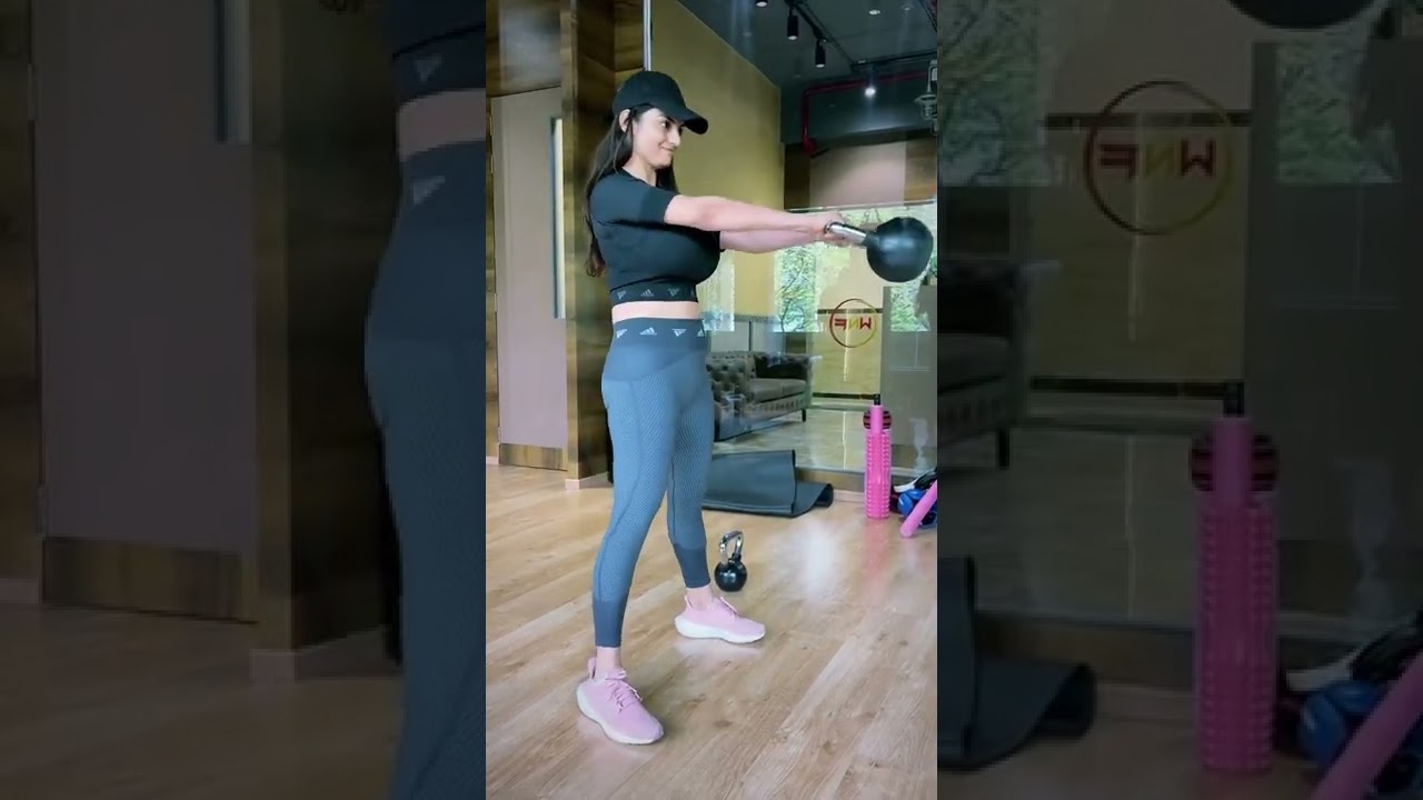 sexy actress anveshi jain in tight gym pant workout/gym videos #shorts