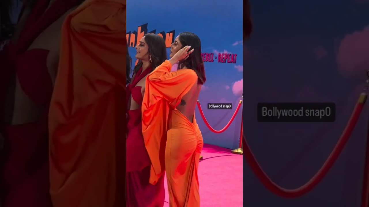 Shehnaaz Gill Hot In Orange Dress - Shehnaaz Gill Hot #shehnaazgill