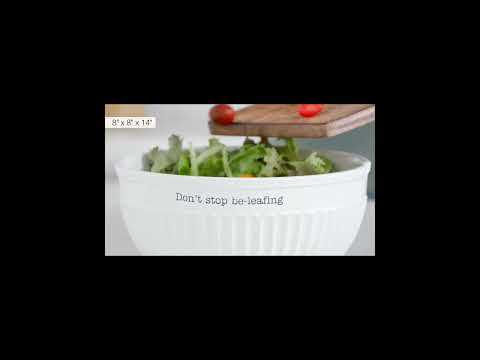 #short Mud Pie Dolomite Salad Bowl Set
