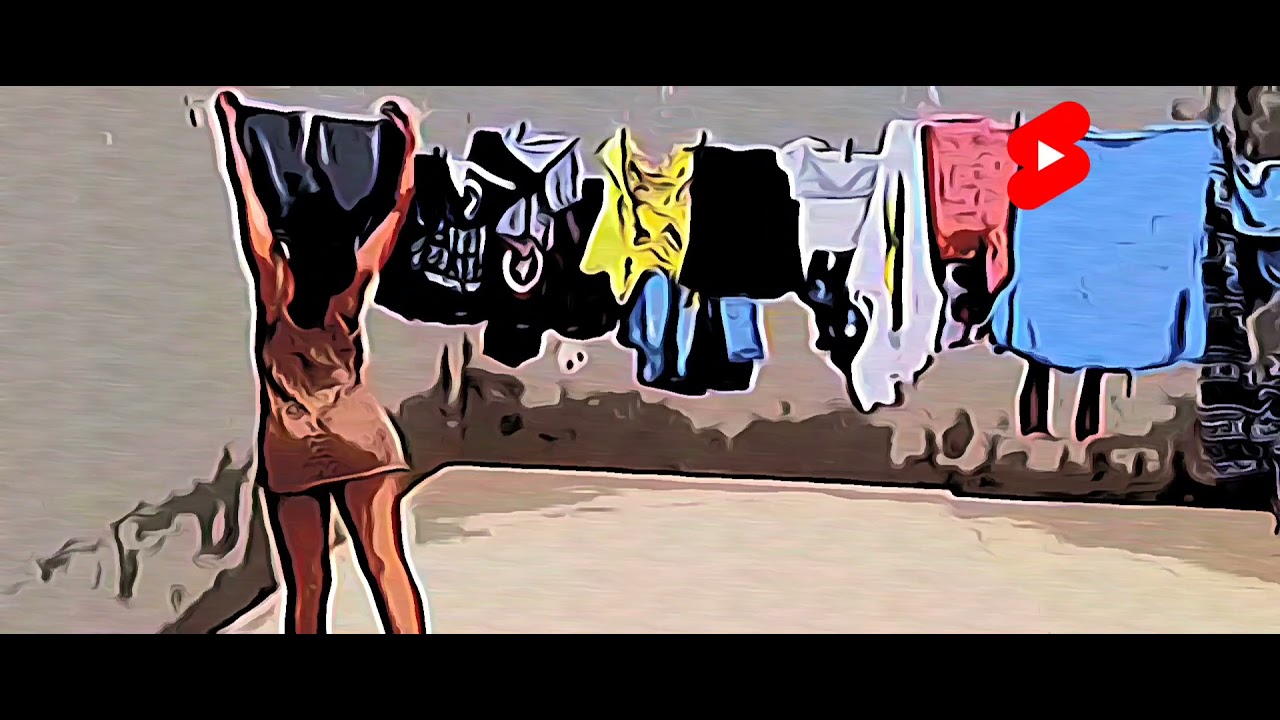 #shorts  Renata Santos em Desenho Recolhendo Roupas do Varal