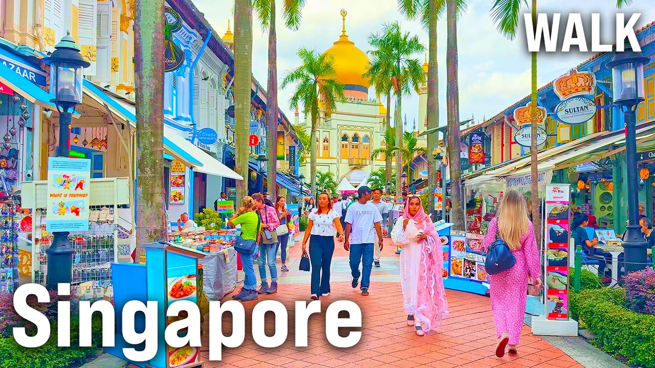 SINGAPORE Walking Tour | Haji Lane, Arab Street, Singapore Chinatown City Walk & Captions [4K/60fps]