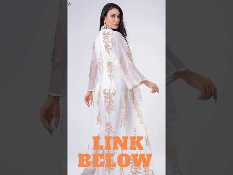 Siskakia Sequins Embroidered Abaya Dress For Women Moroccan Kaftan Turkey Arabic Jalabiya