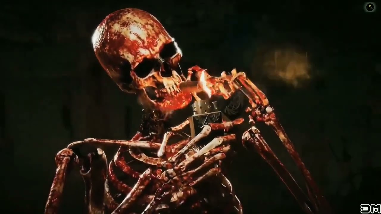 Skeleton Smoking