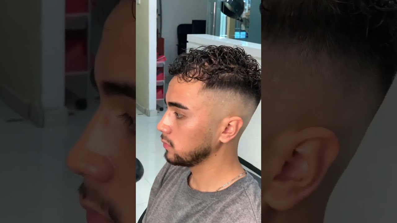 Skinfade with hair Perm | Loose Curls #hairstyle #hair #haircut #hairperm #curlyhair #skinfade