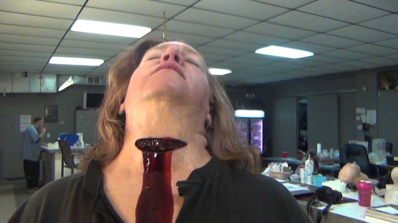 Slit Throat Close Up Shot