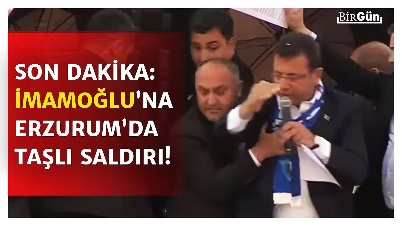 #SONDAKİKA I Ekrem İmamoğlu’na Erzurum’da saldırı girişimi! İşte o anlar…