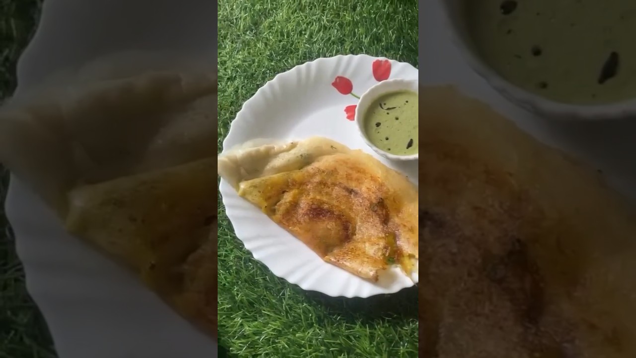 SOUTH INDIAN CRISPY DOSA WITH CHUTNEY AND ALOO BHAJI