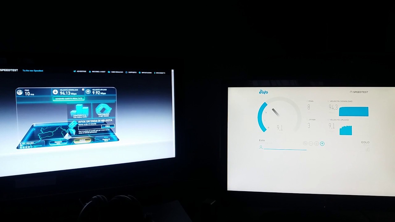 Speed Test EOLO 100 Mb/s