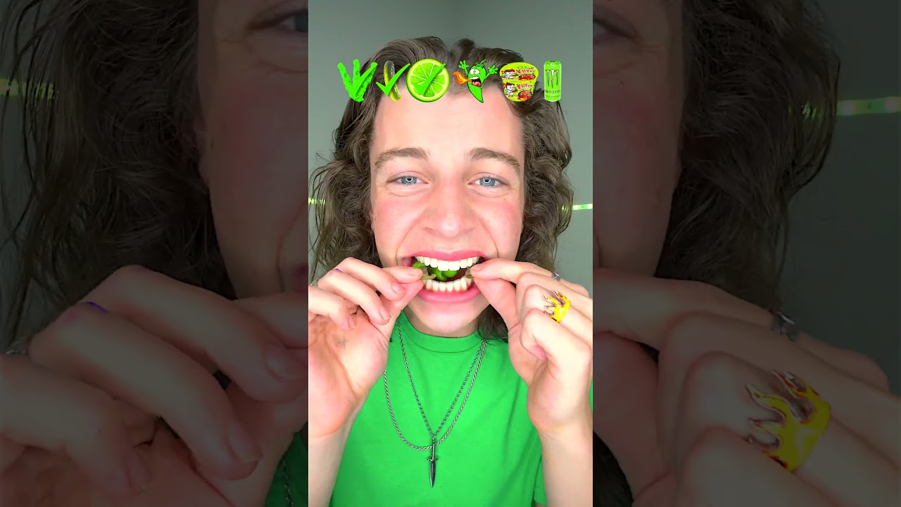 Spicy Green Food ASMR!? 🥵