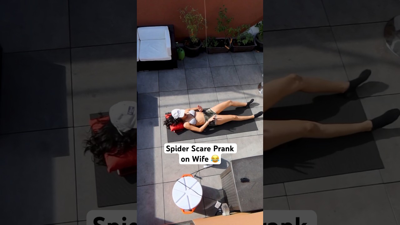 Spider Scare Prank on Wife 😂 #JoeySalads #Pranks #Shorts