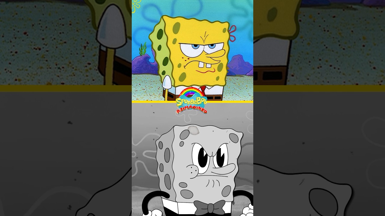 SpongeBob goes black & white ⚫️⚪️ | #shorts