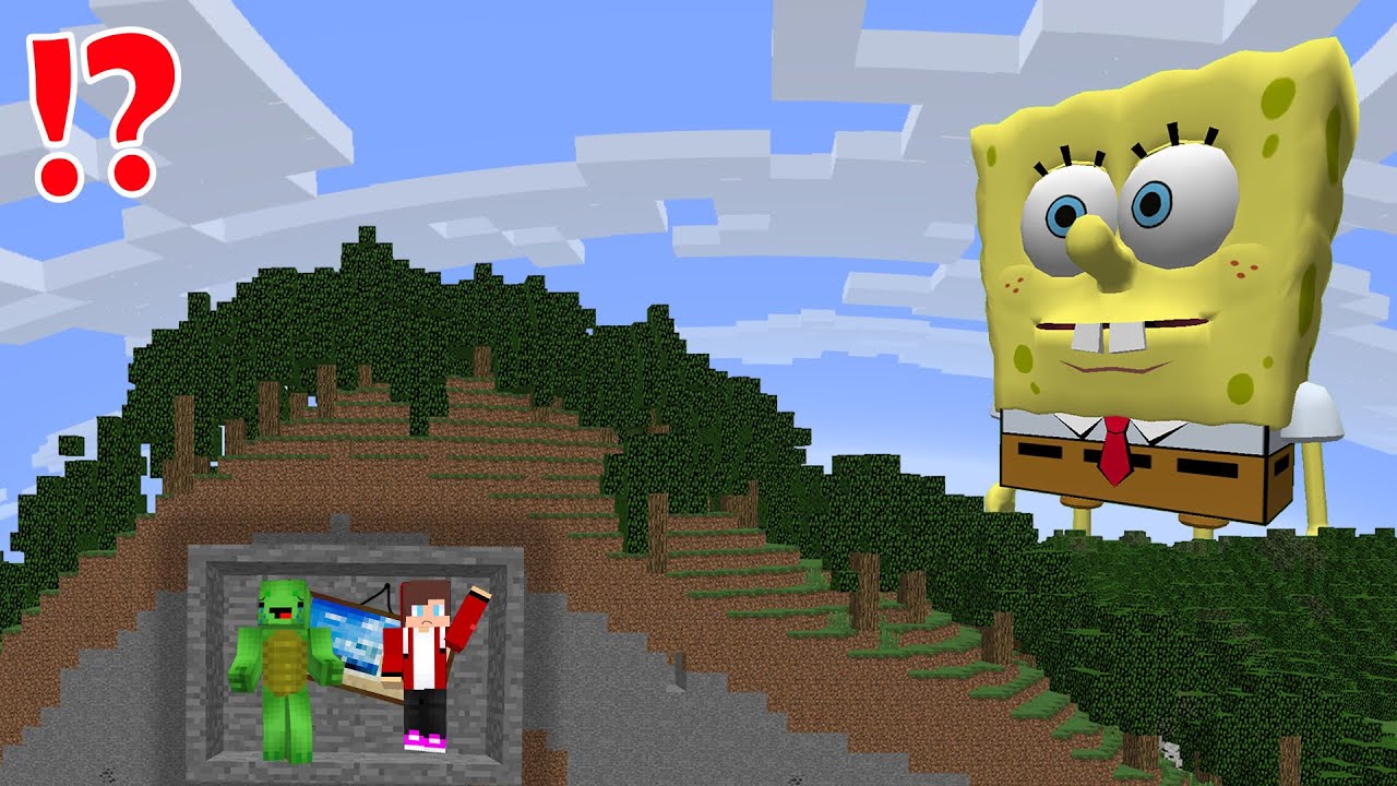 SpongeBob vs Mikey and JJ mountain bunker!