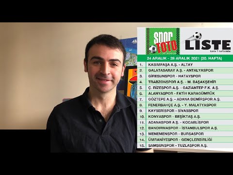 spor toto 20. hafta tahminleri yorumlarımla | 24-12-2021 / 28-12-2021 |