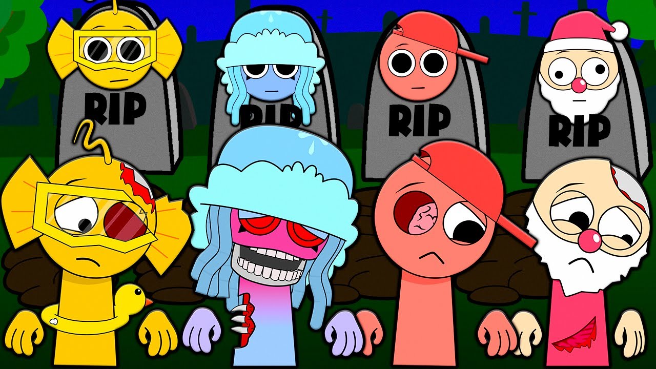 SPRUNKI OC R.I.P SAD STORY! BAILEY AURELIA SAL SANTA INCREDIBOX SPRUNKI Cartoon Animation