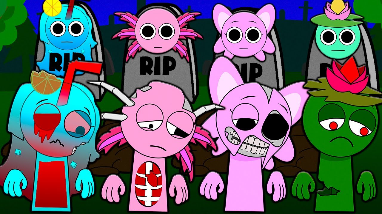SPRUNKI OC R.I.P SAD STORY! SHERBET AXEL MILLI YUMI INCREDIBOX SPRUNKI Cartoon Animation