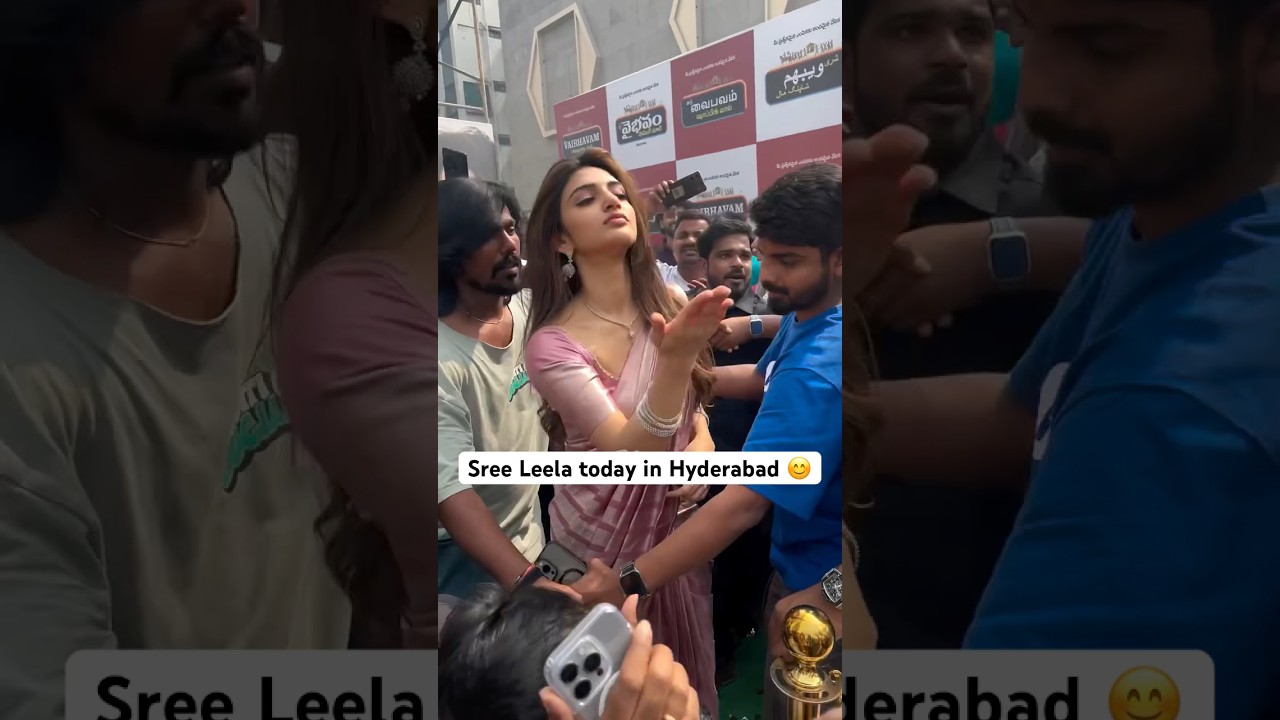 Sree Leela today in Hyderabad 😍#sreeleela #pushpa2 #kissik #sreeleelashorts #trending #hyderabad
