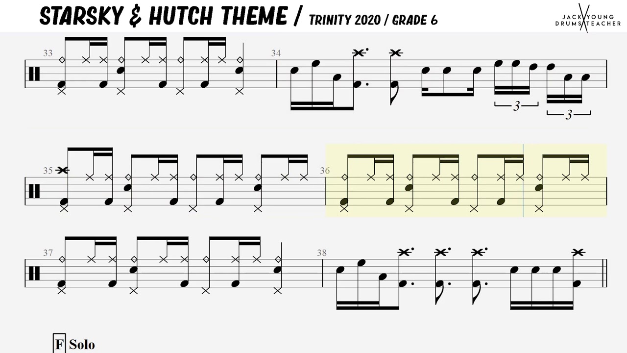 Starsky & Hutch Theme - Trinity Drums 2020 - Grade 6