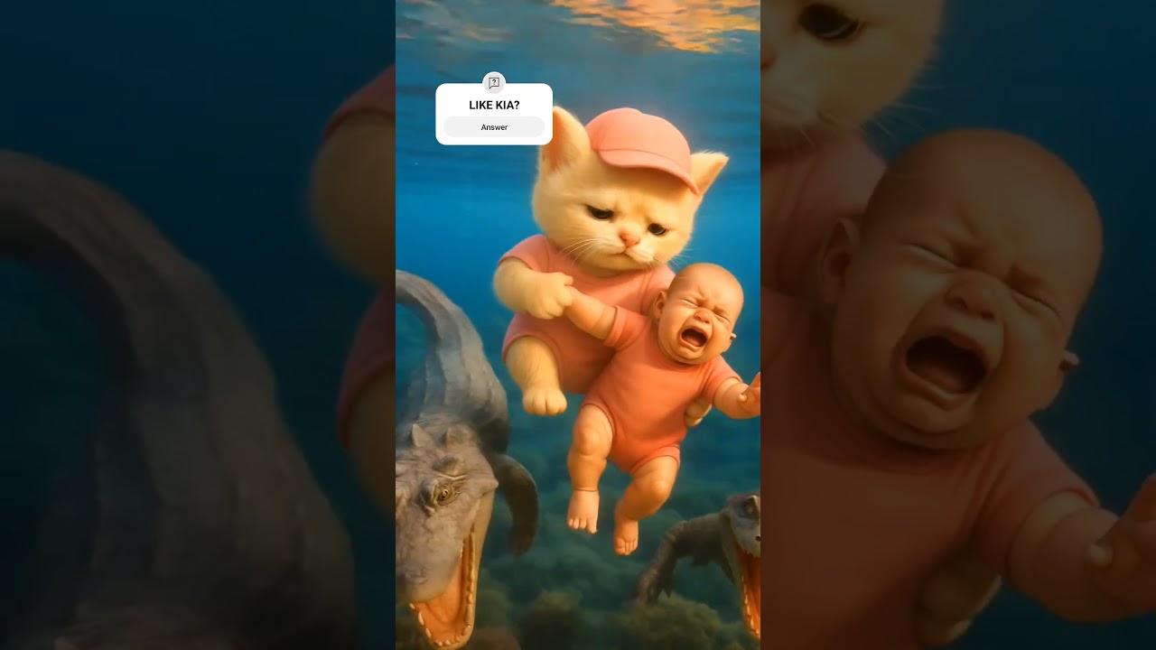 step mom thrown baby into river |#ai #cat #kitten #baby #aivideo #aicat #shorts
