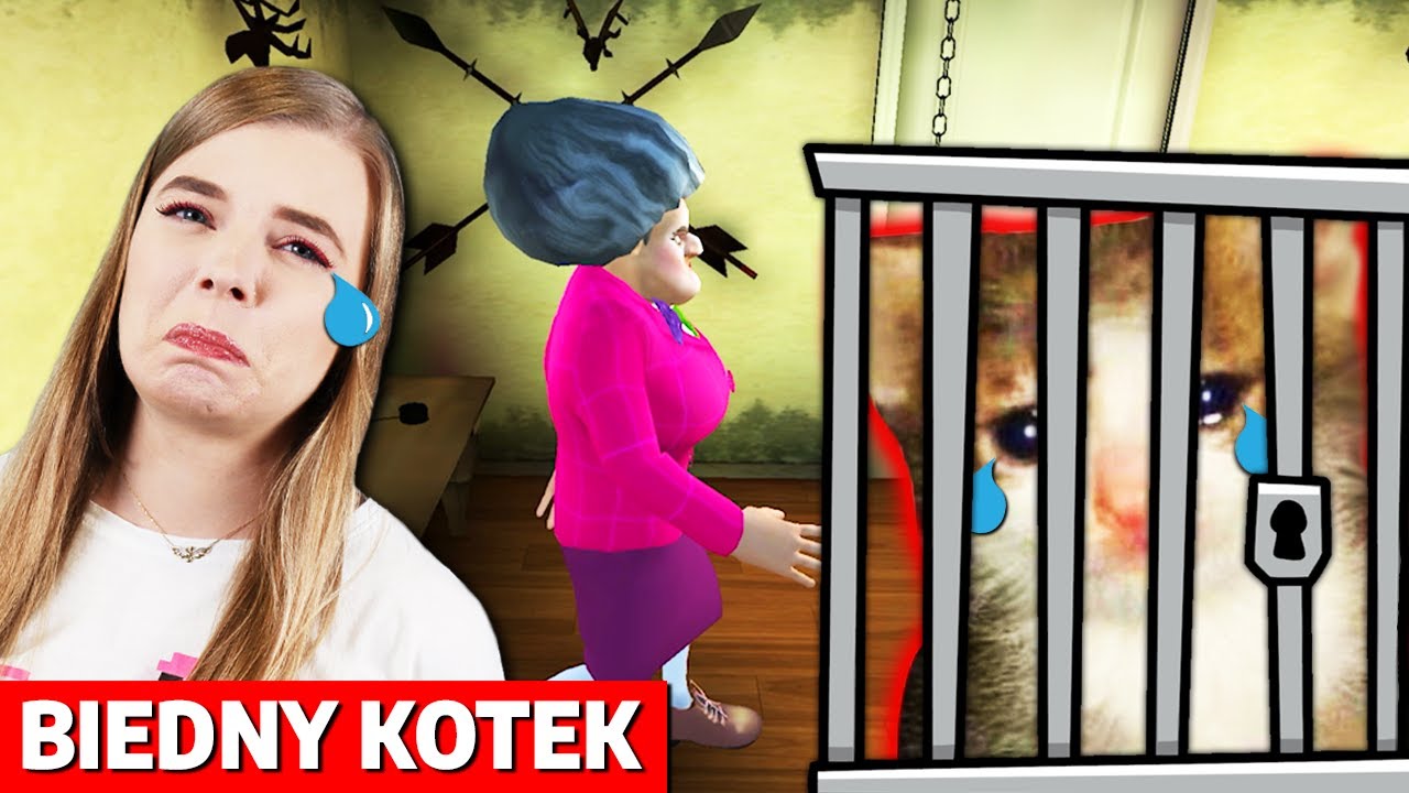 Straszna Nauczycielka MĘCZY słodkie KOTKI 🐱😠 Scary Teacher 3D #1