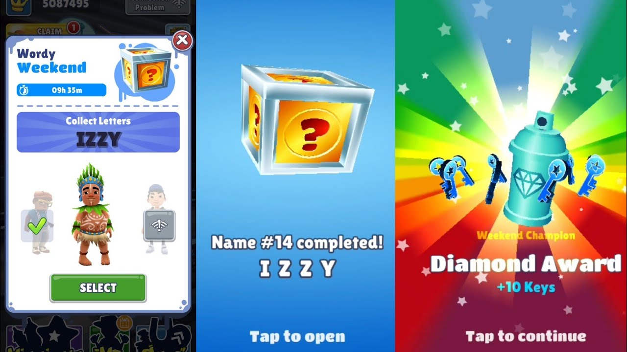 Subway Surfers - Name #14 completed (IZZY) & completed Weekend Champion! | Subway Surfers HOUSTON