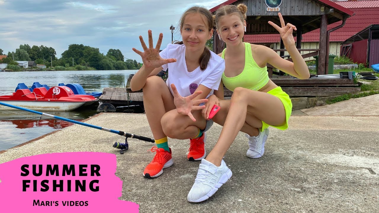 Summer fishing. Mari Kruchkova on holidays