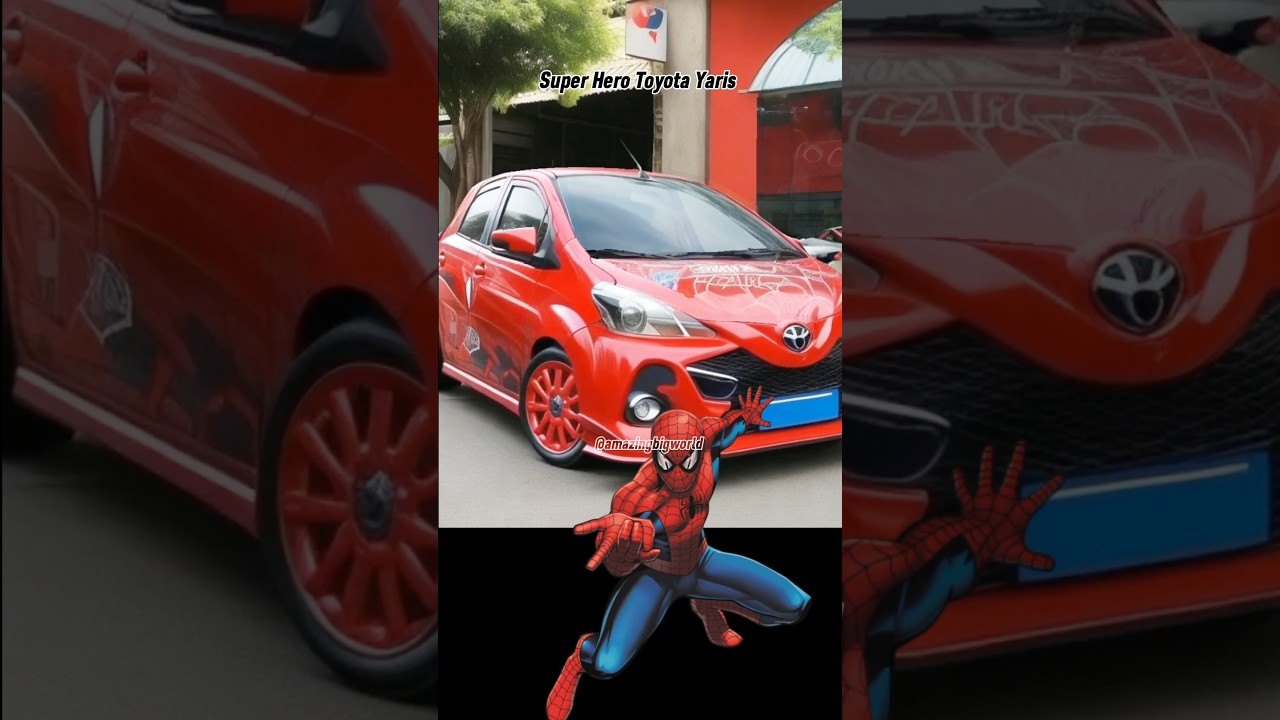 Super Hero Toyota Yaris #marvel #avengers #spiderman