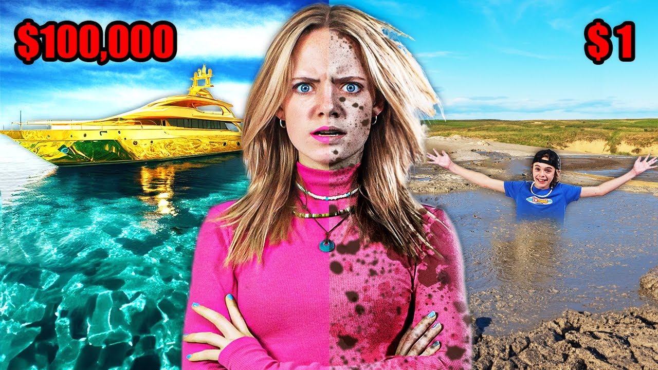 SURVIVING a $1 VS $100,000 Vacation! Kids VS Parents!