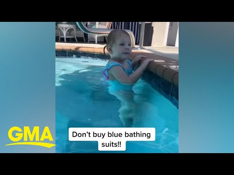 Swim instructor warns parents not to buy blue swimsuits for kids