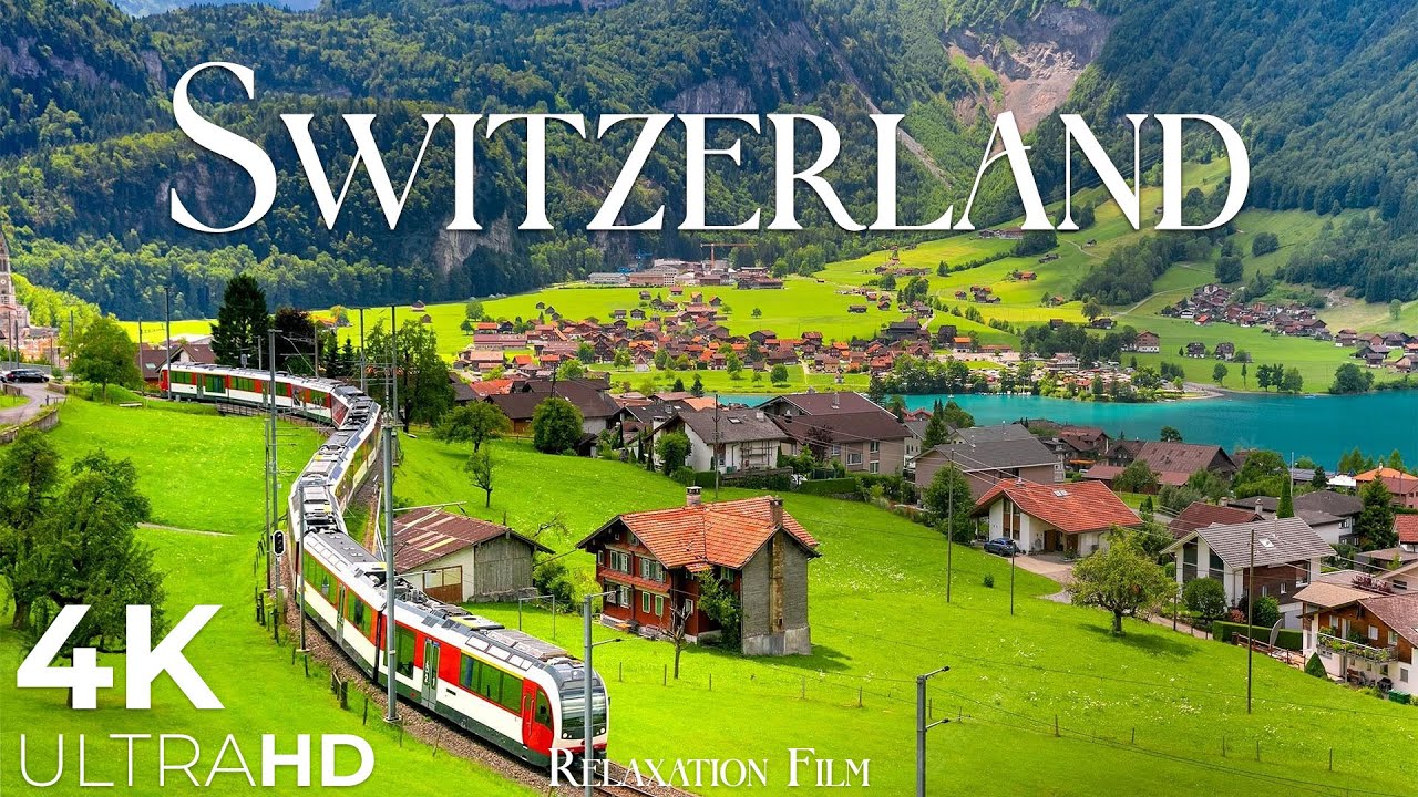SWITZERLAND • 4K Relaxation Film: Winter to Spring • Relaxing Music - Nature 4k Video Ultra HD