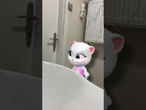 Talking Cat Angela Falls Into Toilet #Shorts