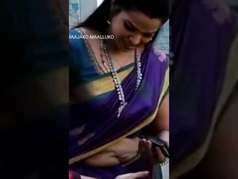 Tamil serial actress Sangeetha hot open chubby navel | #aunty #saree #navel #vjsangeetha