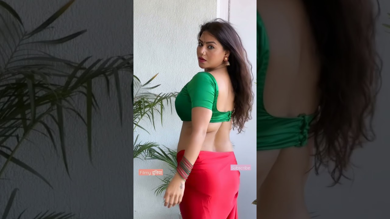 Tanya desai hot sexy big boobs deep cleavage no bra blouse saree navel #bollywood actress bikini ass