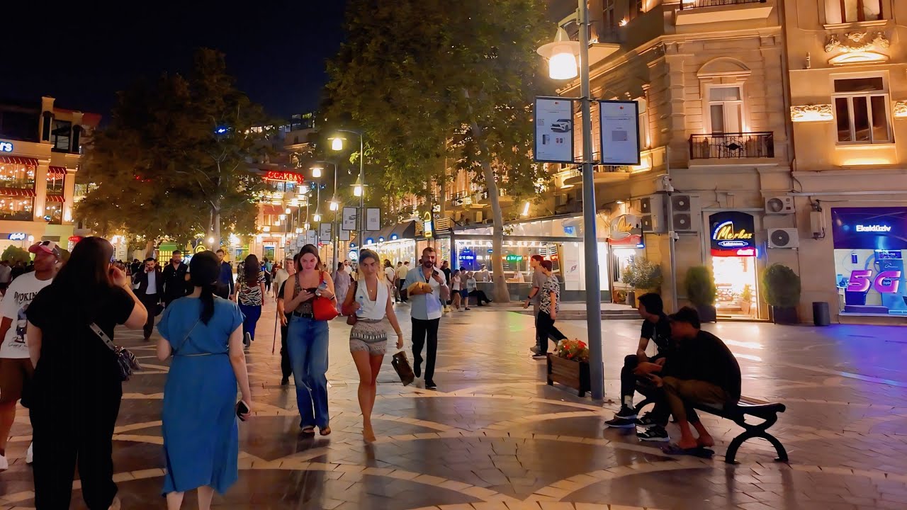 Tarqovu Gecə Gəzintisi | Baku Azerbaijan Night Tour Nizami Street #walking