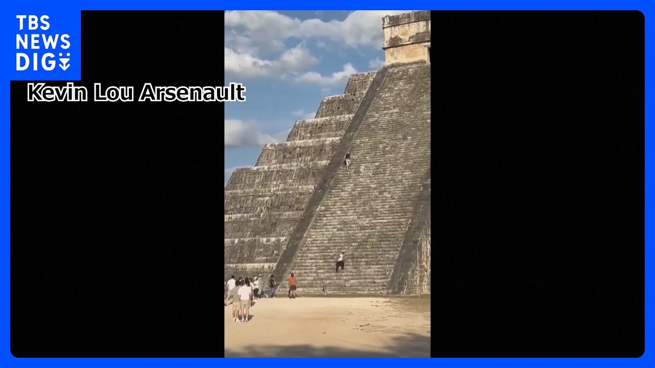 迷惑！マヤ文明の遺産を駆け上がるドイツ人観光客　メキシコ東部ユカタン半島にある遺跡チチェンイツァ｜TBS NEWS DIG