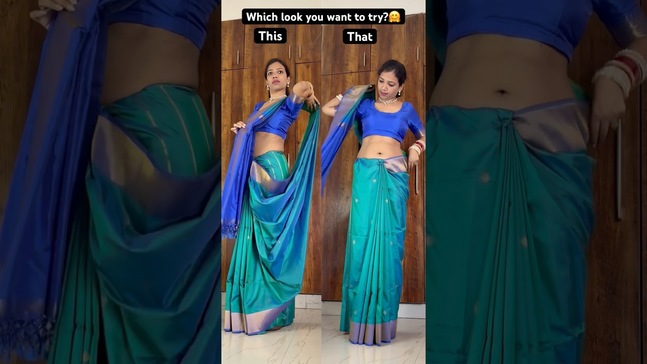 Teej special saree style 🤗 #saree #fashion #trending #viral #youtubeshorts #shorts #ytshorts #trend
