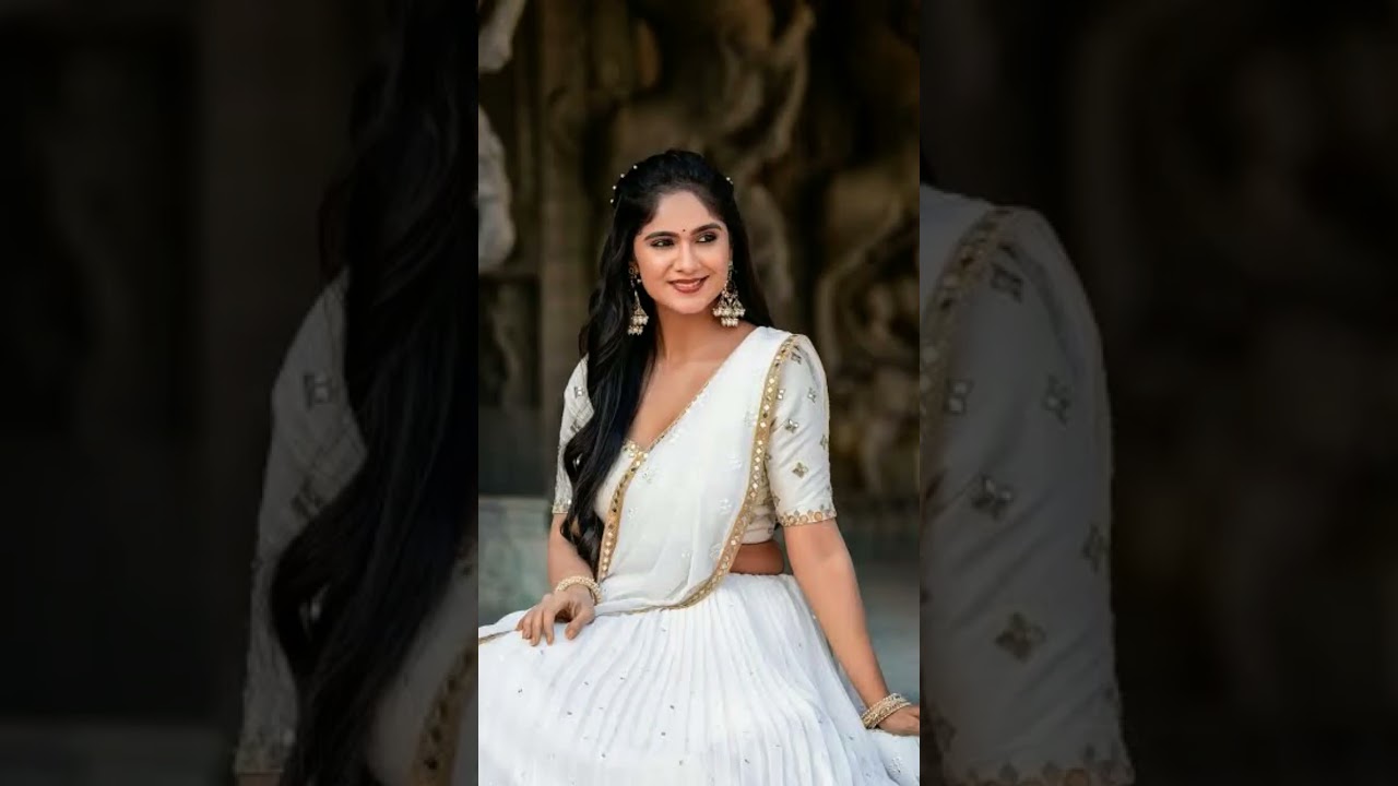 Tejaswini gowda white saree 💝 #song #love so beautiful ❤️