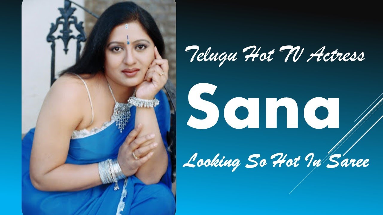 Telugu Hot TV Actress Sana Looking So Hot In Blue Saree