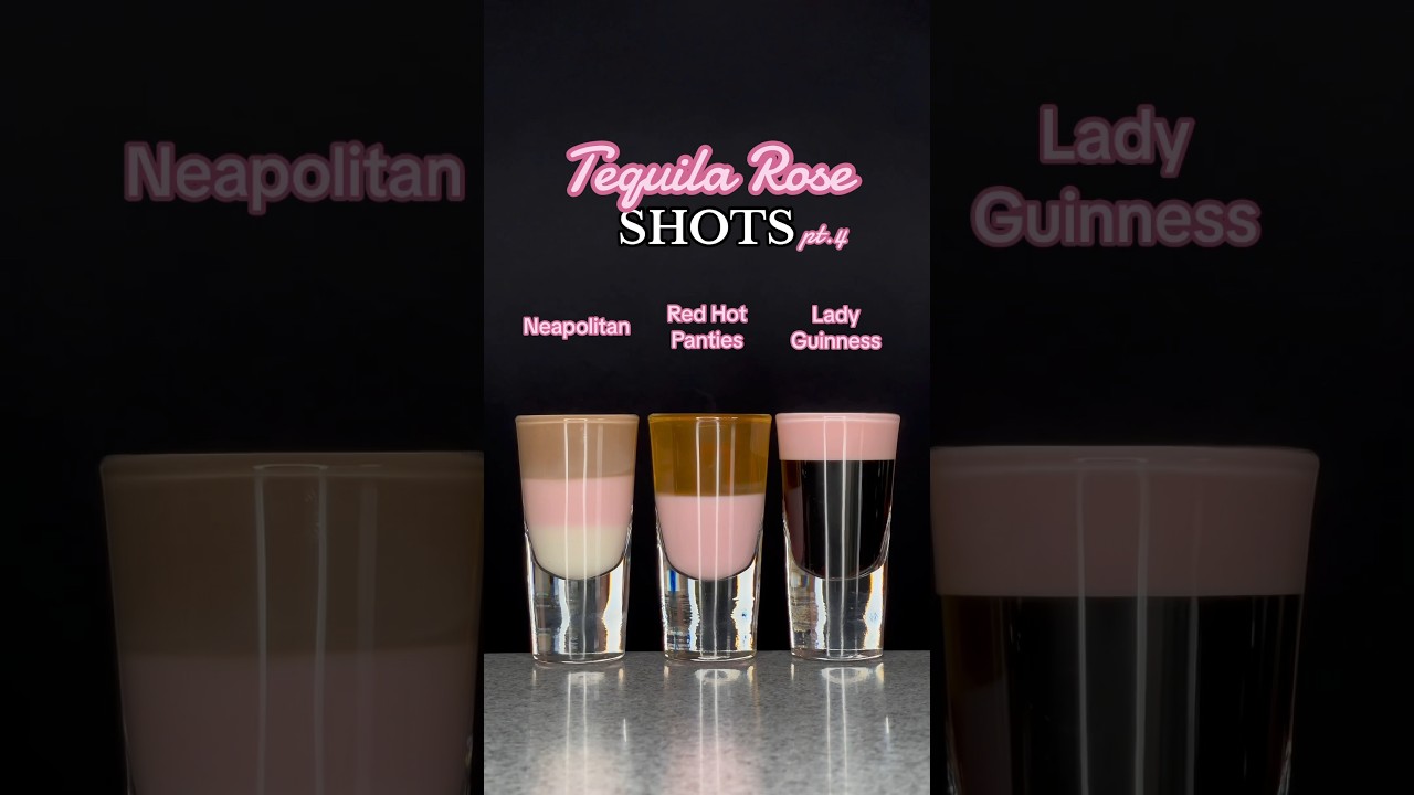 TEQUILA ROSE SHOTS 🌹 #tequilarose #shots #cocktails