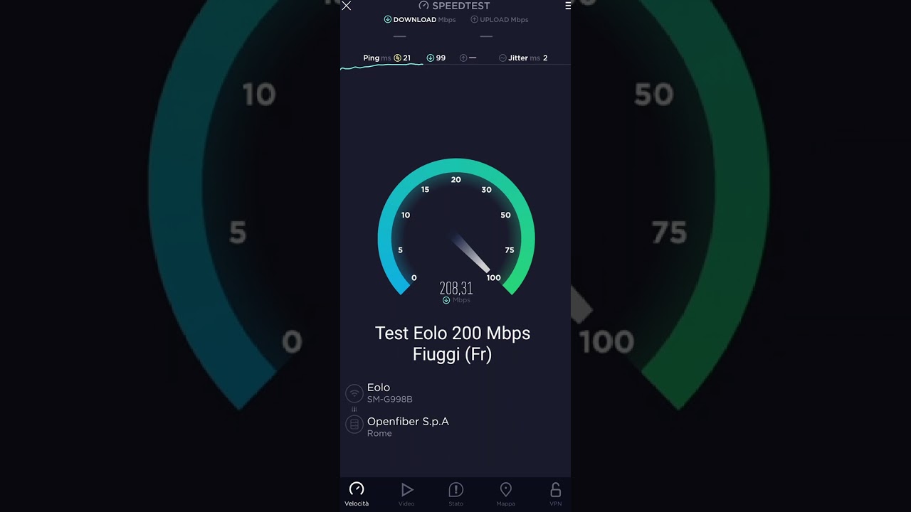 Test EOLO #200 #Eolo #mbps #mega