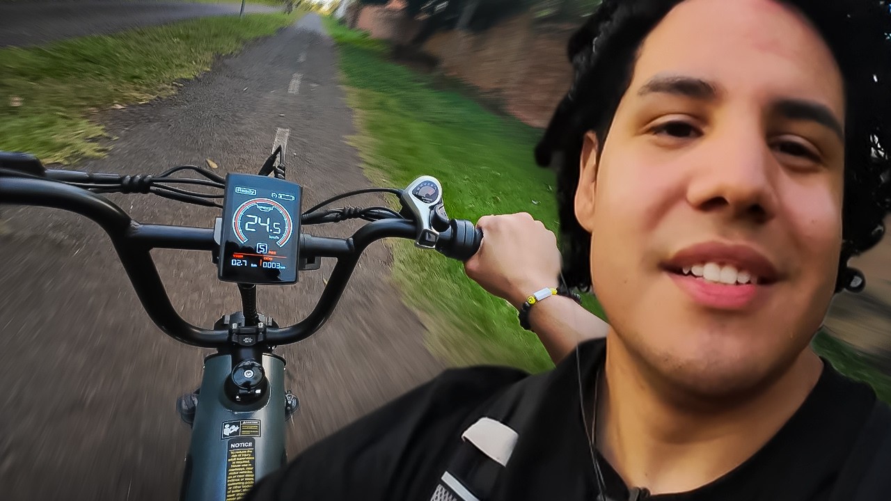 TESTEI UMA BIKE ELÉTRICA PELA PRIMEIRA VEZ E QUASE MORRI KKKKK