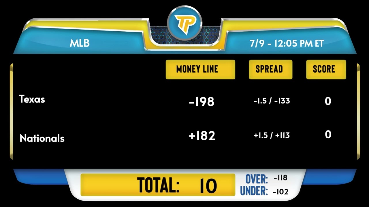 Texas Rangers vs Washington Nationals 7/9/2023 無料のMLB予測、今日のMLBベッティングのヒント