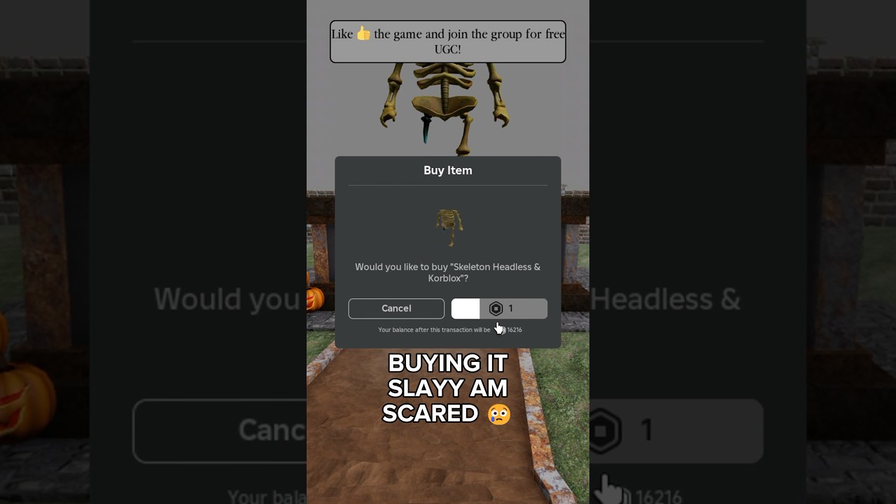 Thank you Roblox !! 🎃 group : ’iconicUGC’ 🍂 #gaming #headless #roblox #cheapheadless #korblox
