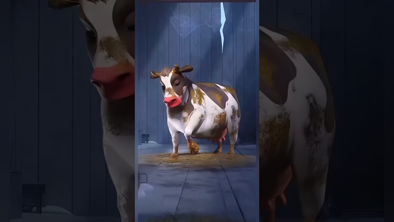 the cow is a domestic animal. #shorts #cow #cartoon