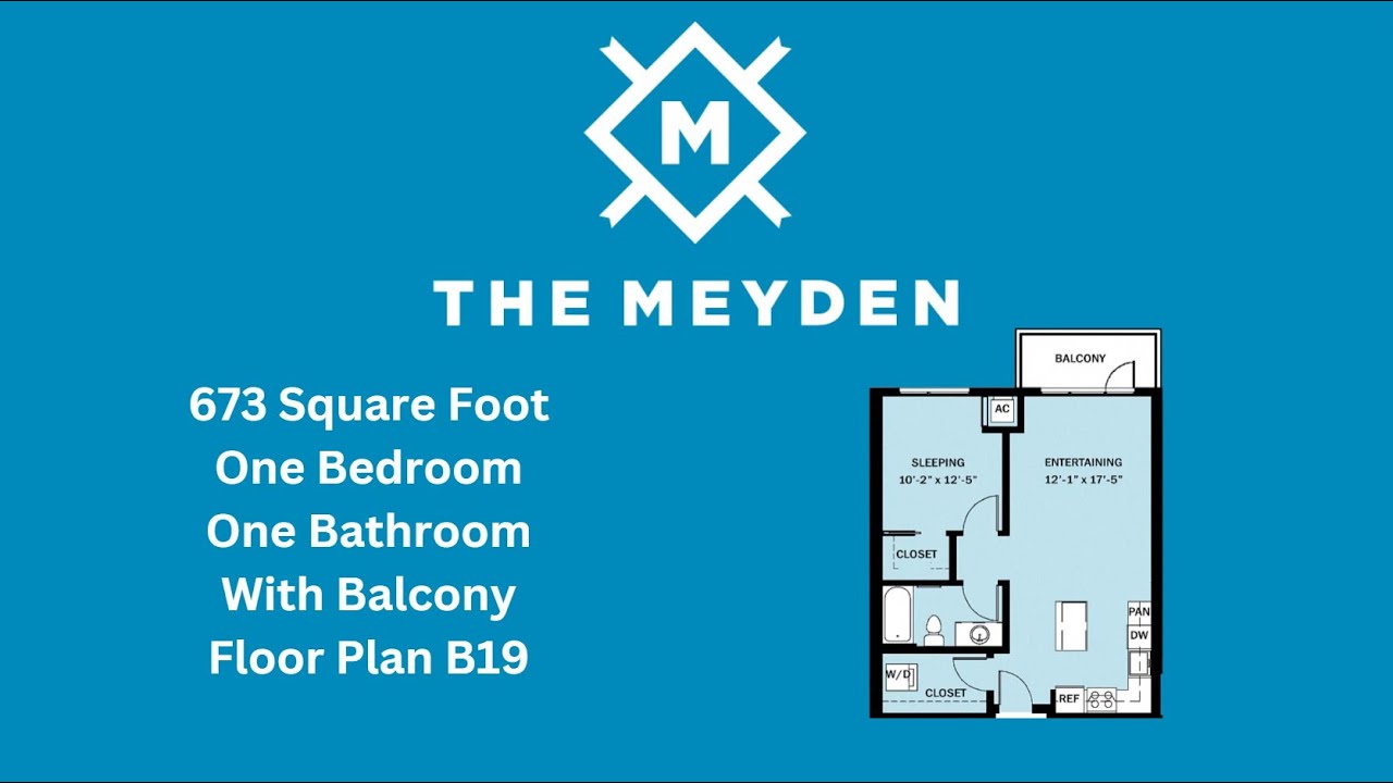 The Meyden Bellevue One Bedroom One Bathroom Apartment- B19 Floorplan