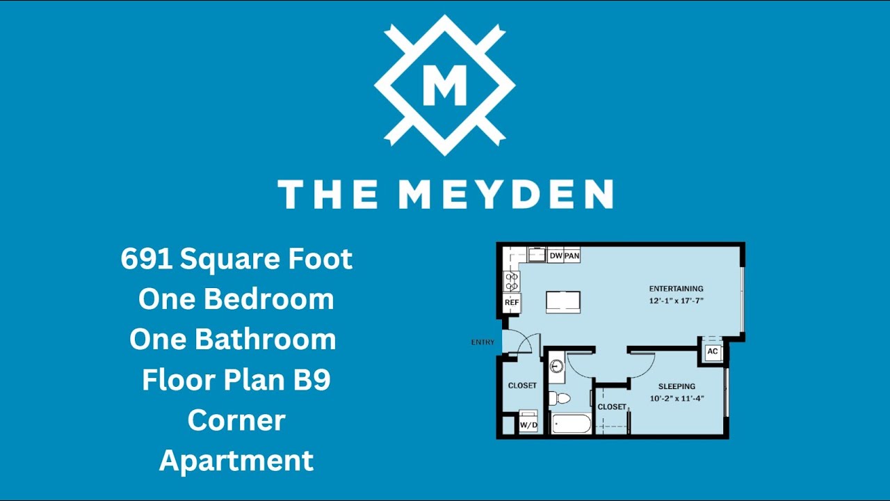 The Meyden Bellevue One Bedroom One Bathroom Apartment- B9 Corner Floorplan