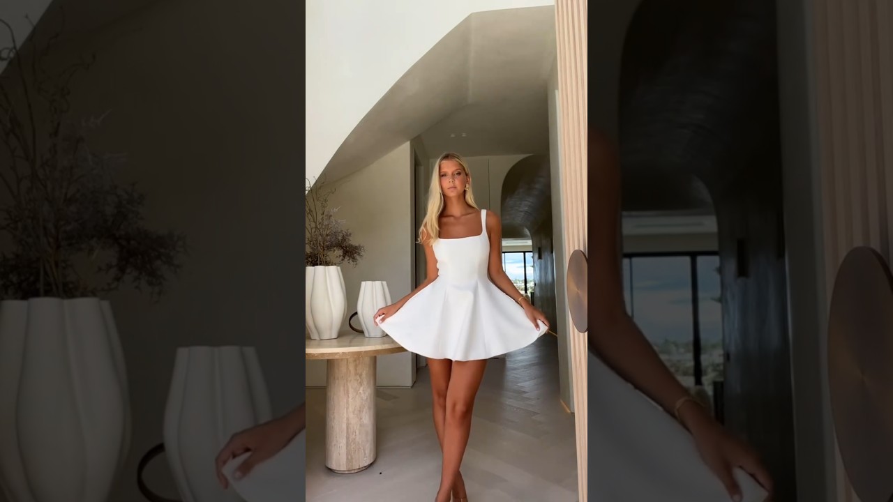 The Perfect🥀Our Alice Square Neck Mini Dress in White🤍 #fashion#model #beauty #style #outfit #shorts