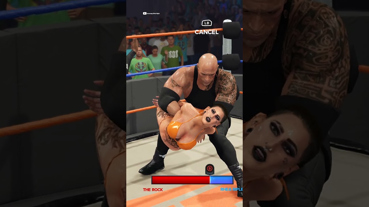 🔥The Rock vs Rhea Ripley🔥Part 9 WWE 2K24 #therock #rhearipley #wwe #wwe2k24 #shorts #smackdown