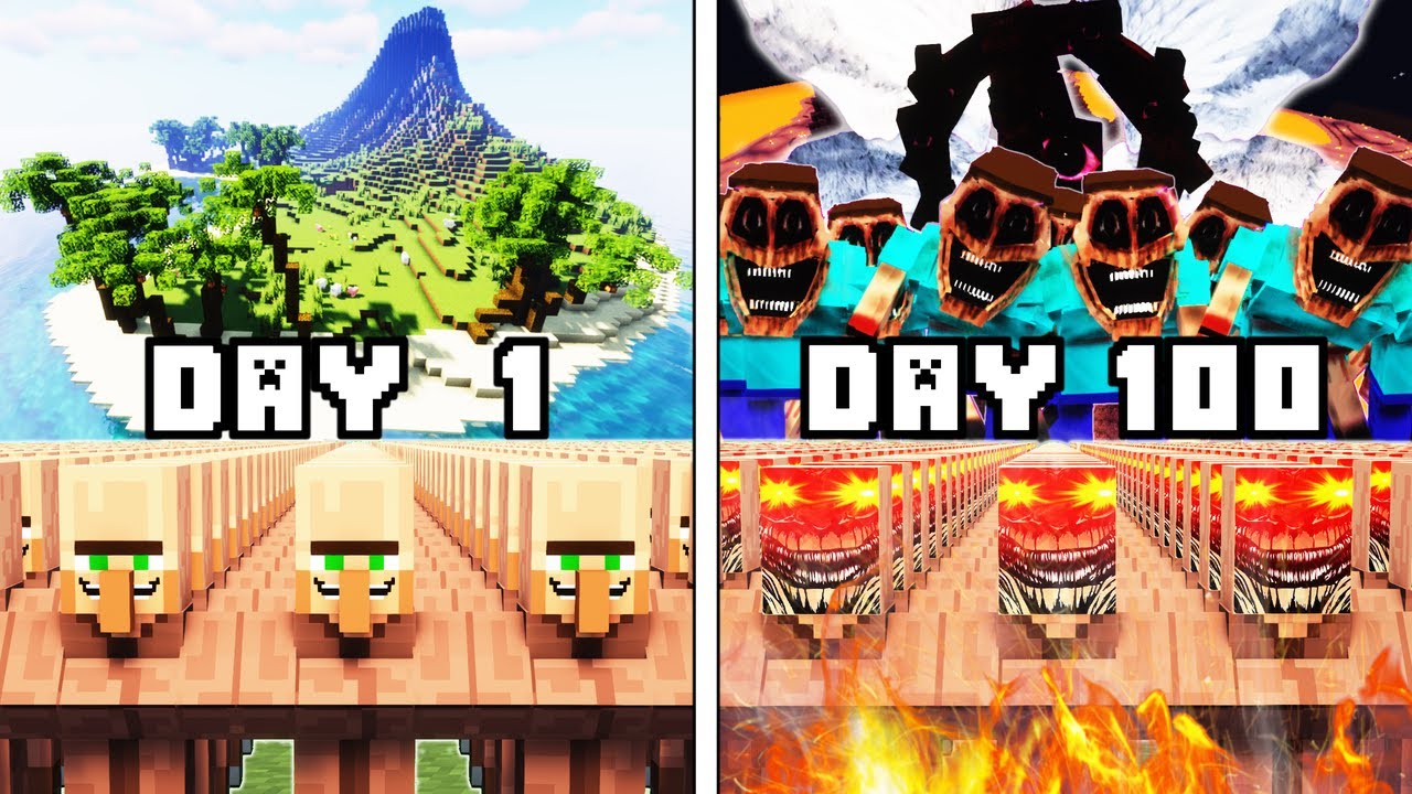 The Ultimate Minecraft 100 Days Island Survival Movie