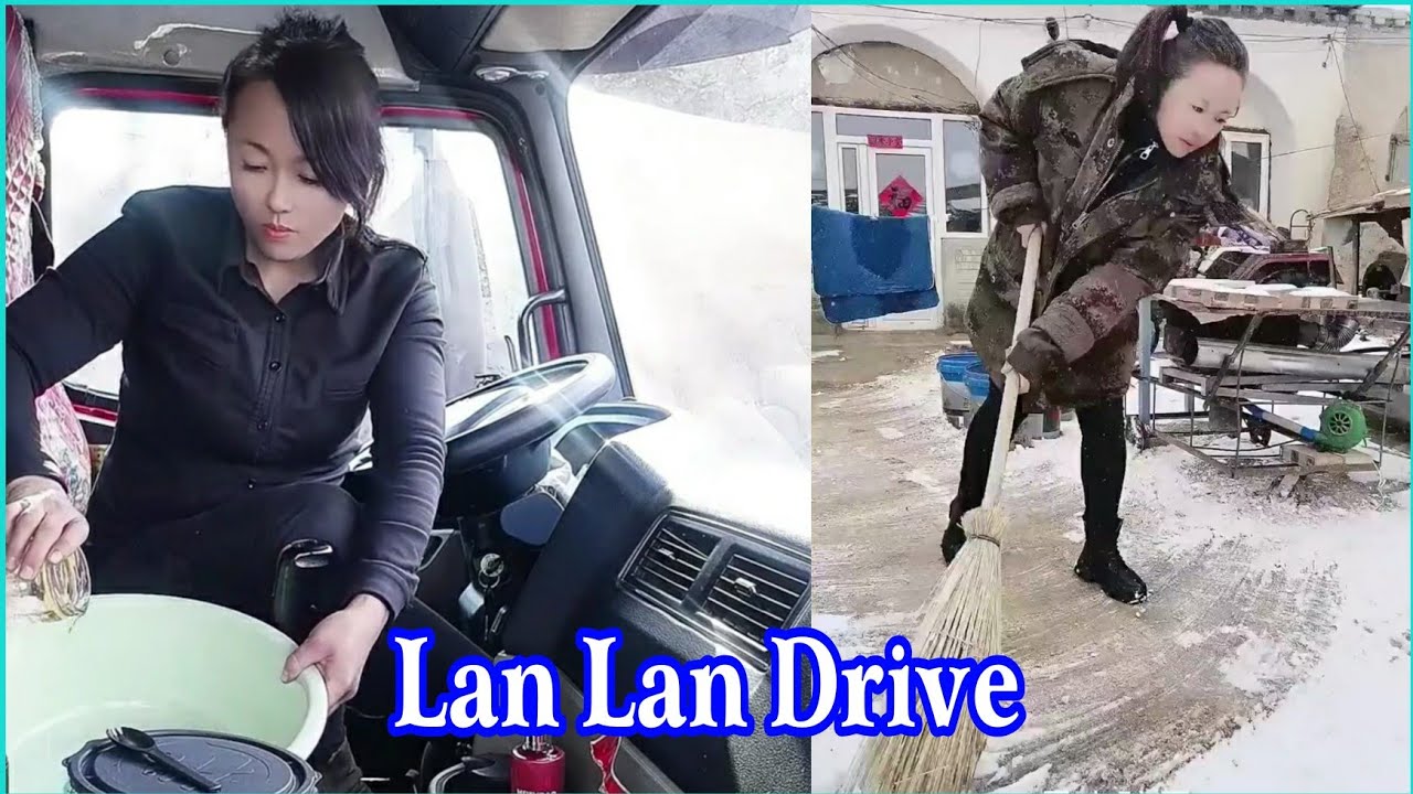 The woman resourceful. Lan Lan Heavy Trailer Truck Driver.